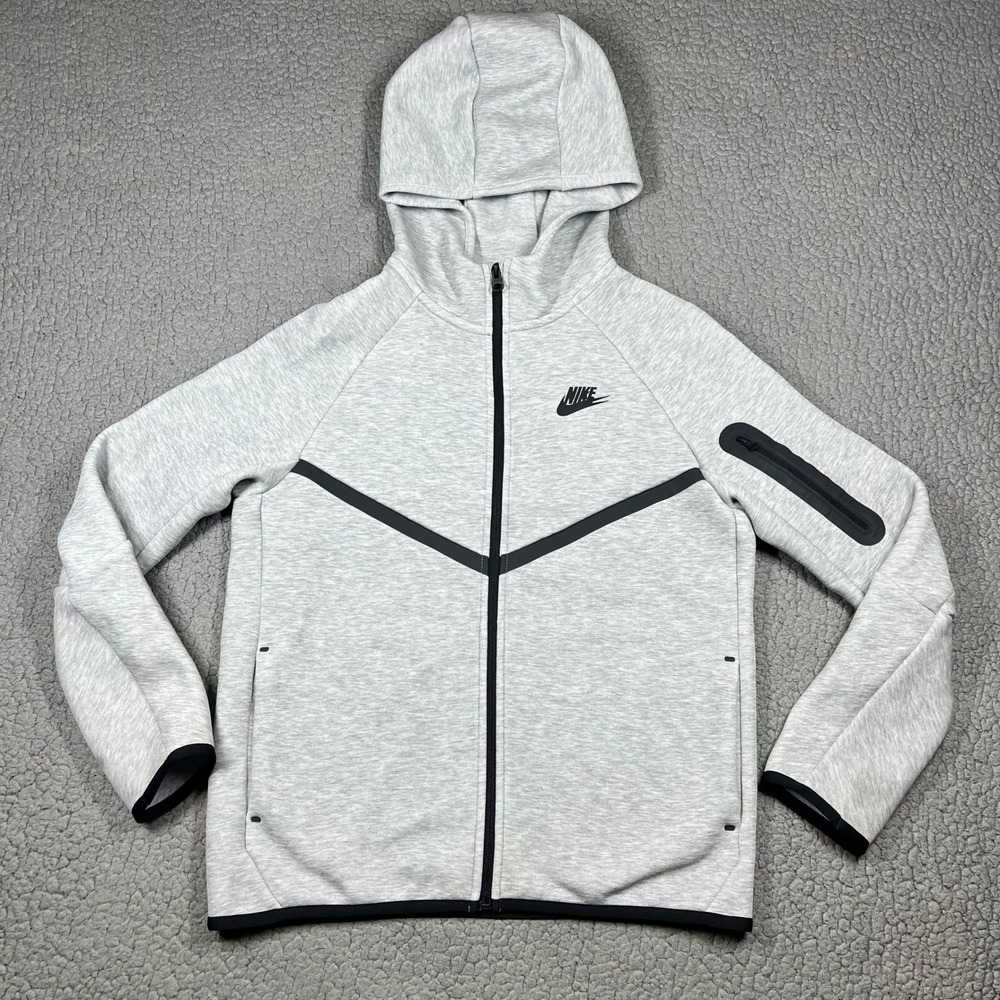 Nike Full Zip Hoodie Kids XL Tech Fleece Grey Sportswear Streetwear HV5867-083